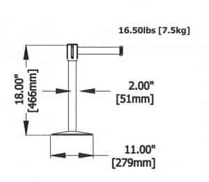 Tensabarrier 8G1 Gallery Post Retractable Belt Stanchion