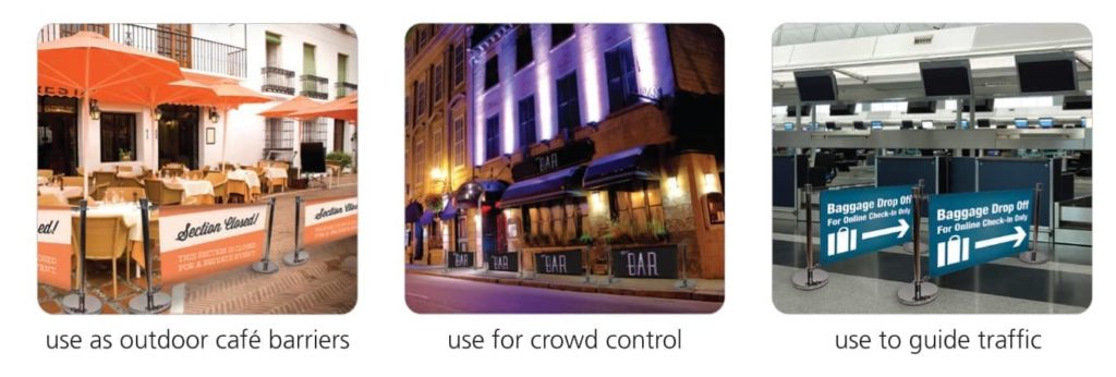 Cafe Barrier Applications for Crowd Control and Graphic Displays