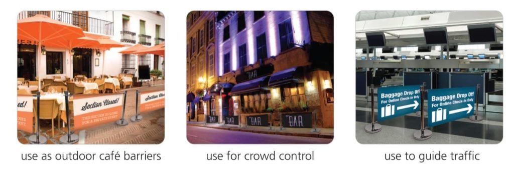 Cafe Barrier Applications For Crowd Control And Graphic Displays